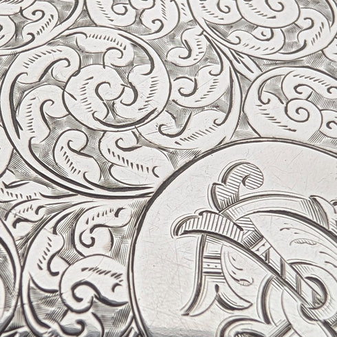 1895年 英国アンティーク 純銀製 両開き型カードケース 123g Deakin&Francis